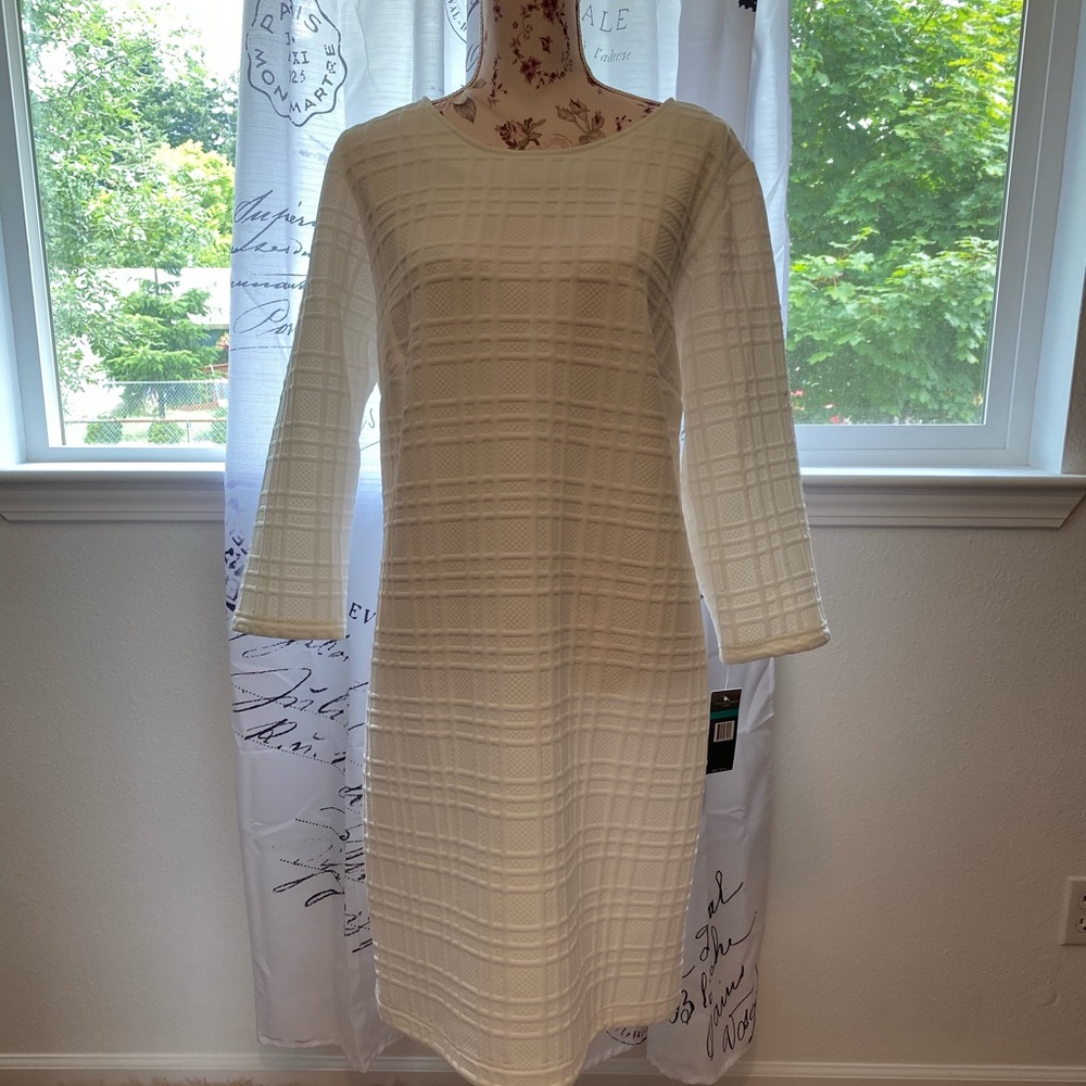 New White quilted dress